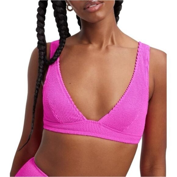 Good American Always Fit Bikini Top in Pink Size 3 / L - Picture 9 of 10
